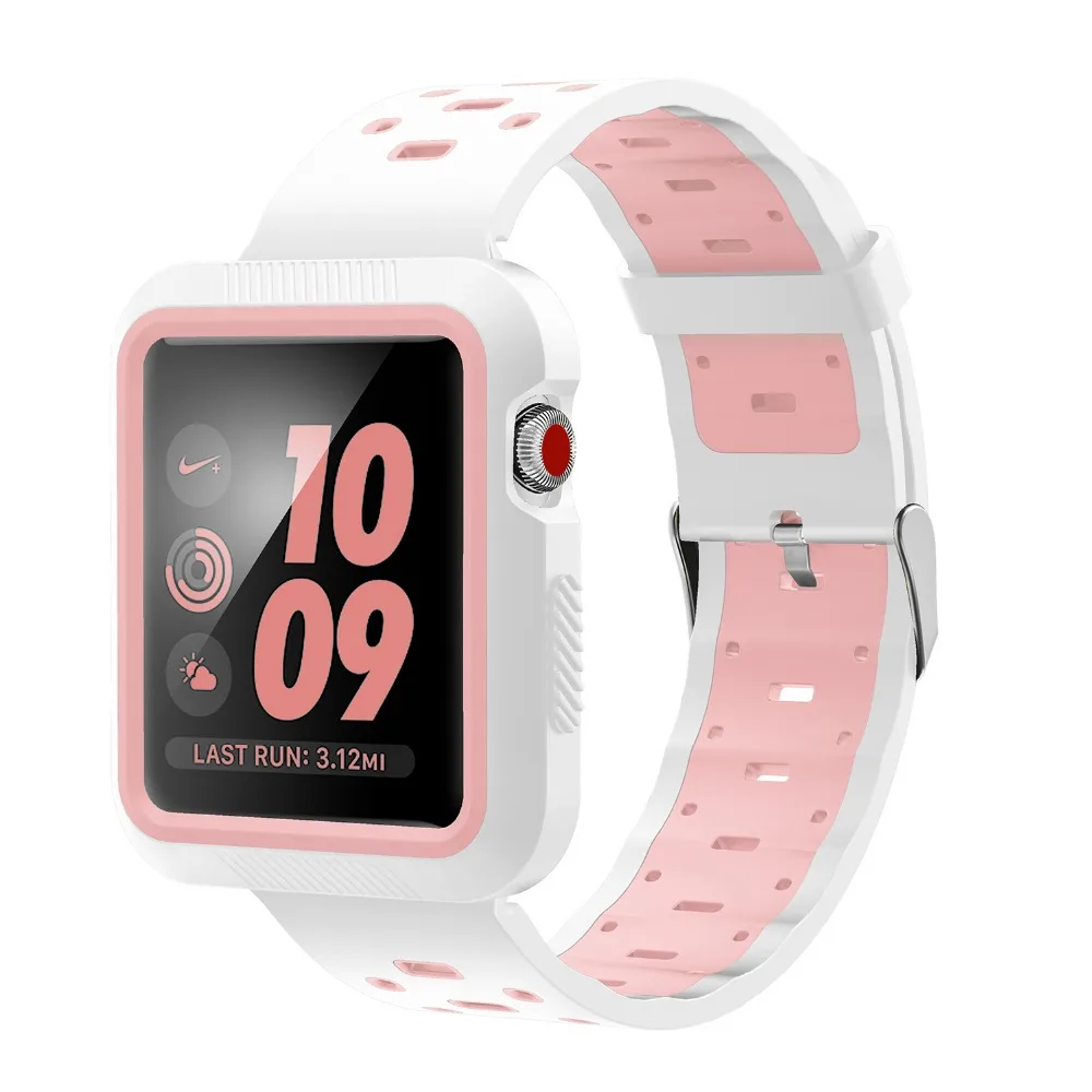 Модный спортивный ремешок для наручных часов Apple Watch 38 мм 42 силиконовый на