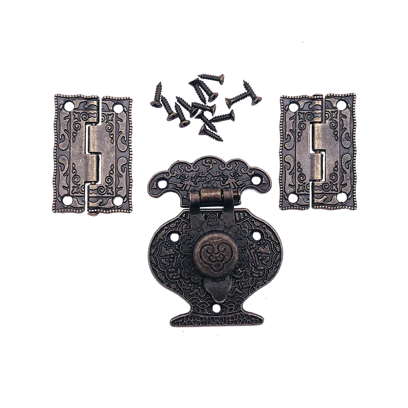 2 шт. петли шкафа + 1 античный замок деревянная шкатулка декоративный навесной