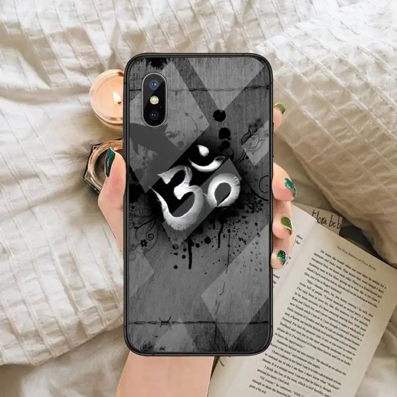 

Aum Om Namaste Symbol Zen Phone Case Tempered glass For iphone 6 6S 7 8 plus X XS XR 11 12 mini PRO MAX
