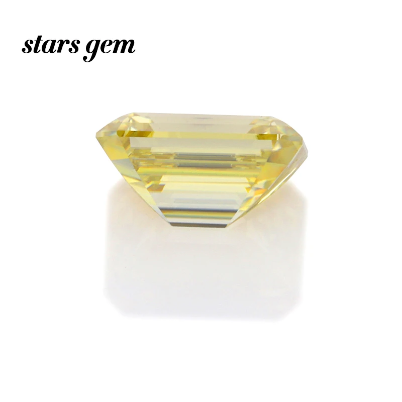 

11x9mm Yellow Color Octagon Emerald Cut Loose Moissanites Gemstone for Ring Pendant Making