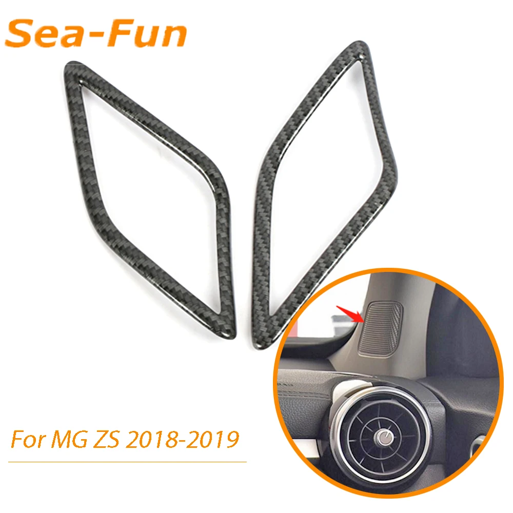

For MG Zs Suv 2018-2019 Front A Pillar Speaker Sound Ring Trim Cover Decoration Frame ABS Chrome Carbon Car Interior Accessories