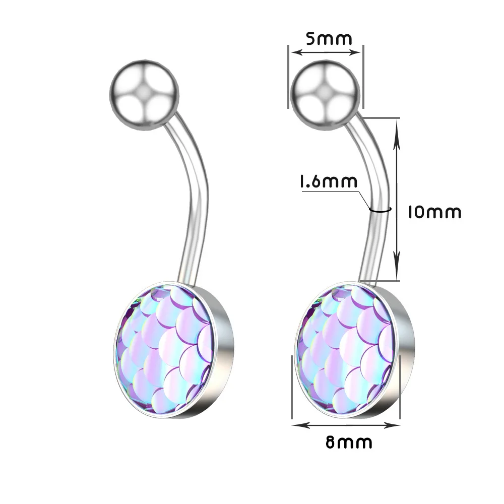 Серьги-гвоздики из титана с блестками антиаллергенные 1 шт. |