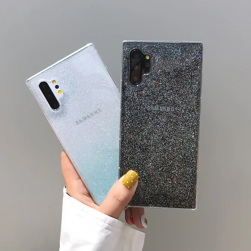 YHBB чехол S для samsung Note 10 8 9 Шикарный Блестящий Прозрачный чехол для samsung Galaxy S10 Plus S8 S9 цветной мягкий чехол с градиентом