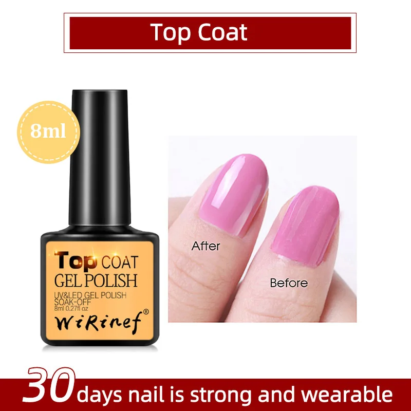 top coat WiRinef матовое верхнее покрытие Гель-лак для ногтей 8 мл/30 мл долговечный замачиваемый прозрачный СВЕТОДИОДНЫЙ УФ-Гель-лак Art Mat - Цвет: top coat