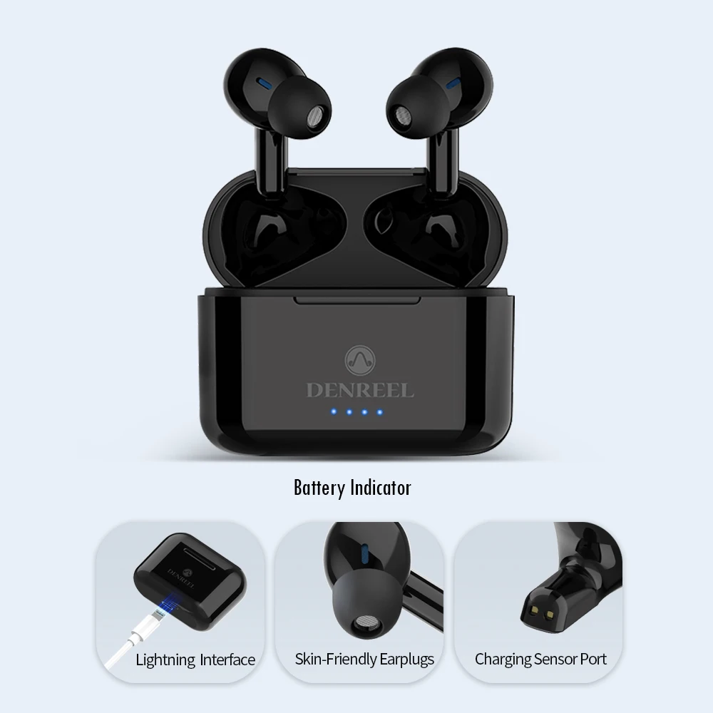 

Wireless Bluetooth Earphones Headset Stereo In-Ear True Stereo Bluetooth 5.1 Long Standby Handsfree Headphones With Microphone