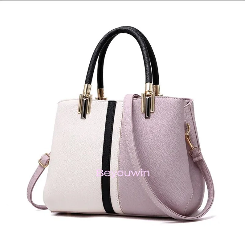 1pcs double color lady handbag high quality pu leather |