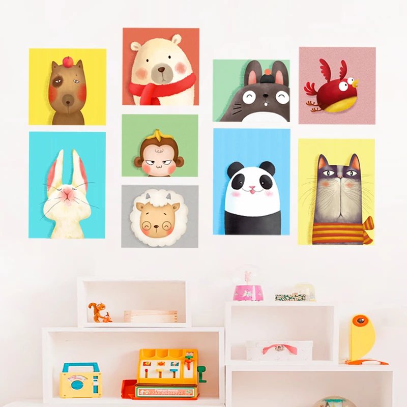 

Cartoon Forest Cute Animal Wall Stickers For Living Room Bedroom Kids Room Removable Diy Wall Decoration Wallpaper Art Murals