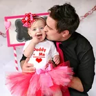 Детский комбинезон на День Св. Валентина, с надписью Папа + я