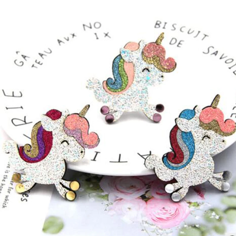 

10 шт./лот Новые блестящие патчи Мультяшные красочные аксессуары в виде единорога детские головные уборы аксессуары для одежды DIY аппликации...