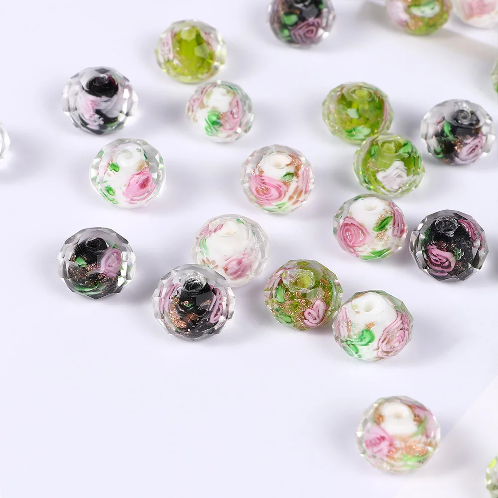 10 шт. 12 мм цветок лепесток граненый хрусталь свободный разделитель бисер шармы со