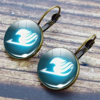 fairy tail guild logo crystal hook earrings glass cabochon hook earrings jewelry anime earrings gifts for cosplay lover