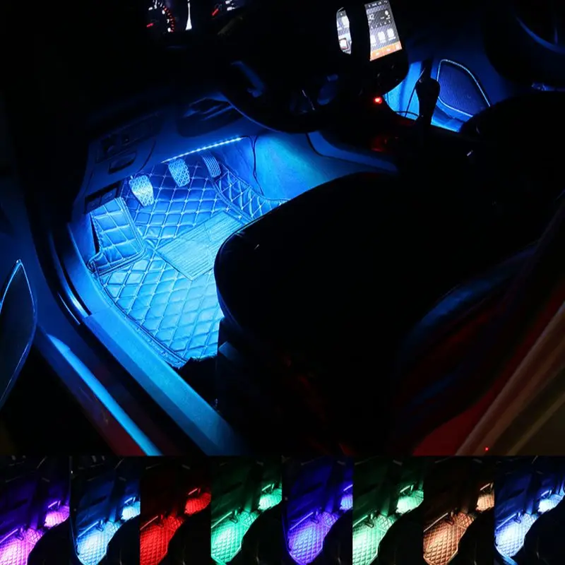 

Atmosphere Lamp Automotive Interior LED Car Foot Light 30/45/60cm Ambient Lamp Remote/Voice Control Decorative Light