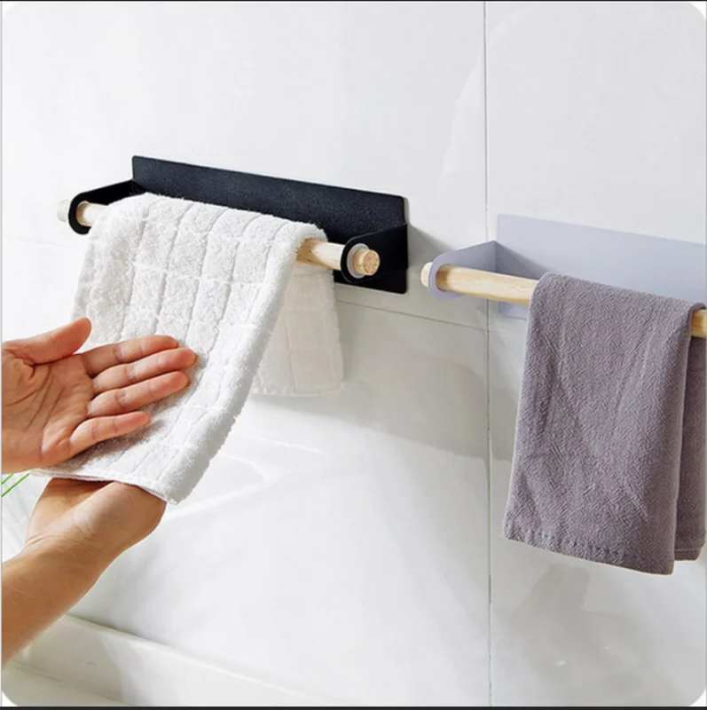 Металлический настенный держатель Деревянная Полка для полотенец органайзер