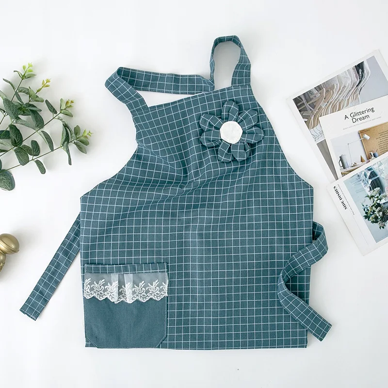 Женский кухонный фартук в клетку 65 х95 см