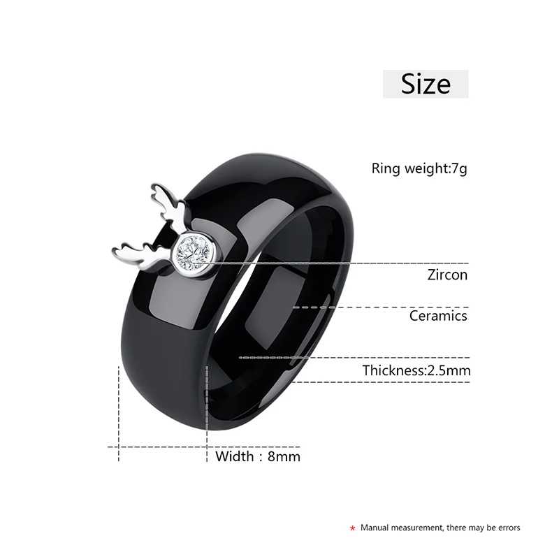 Женское керамическое кольцо черно-белое обручальное с фианитами 8 мм 925 |