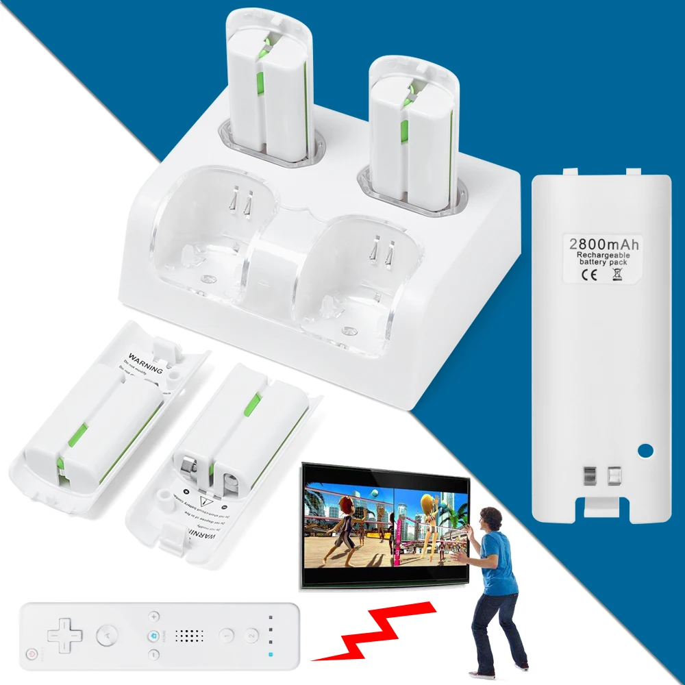 Для Nintendo Wii аккумулятор для джойстика зарядное устройство аккумулятора док