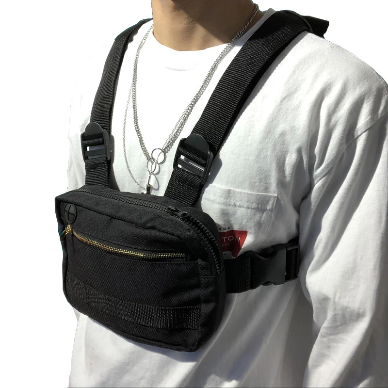 

Men Hip-Hop Chest Bag Outdoor Oxford Tactical Streetwear Vest Chest Rig Bags Women Functional Waistcoat Chest Utility Pack G108