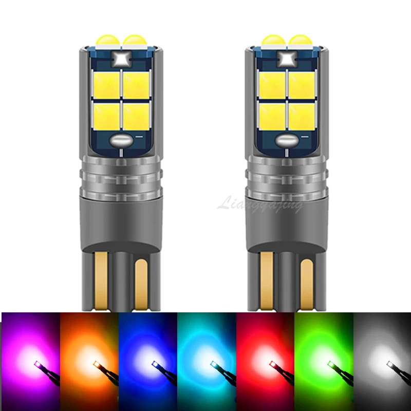 

2PCS CANBUS 12-24V W5W T10 LED 10SMD Car Interior Reading Light Marker Lamp Auto Wedge Parking Dome Bulbs T10 Clearance Light