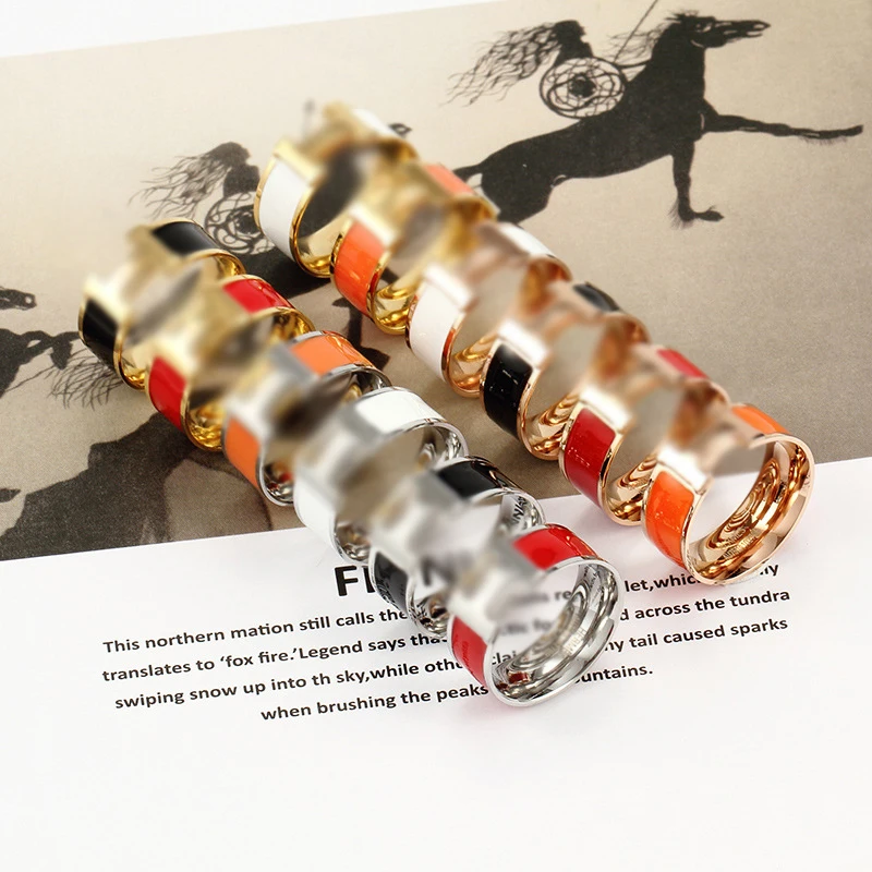 Модное Брендовое H образное кольцо для мужчин подарок пары Женское Женские