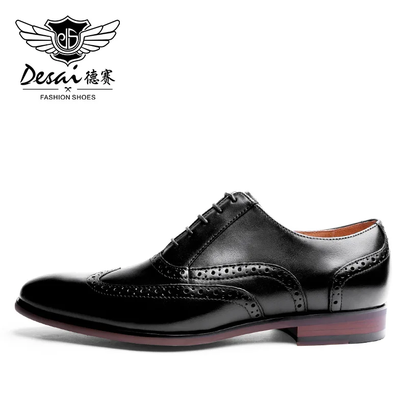 DESAI бренд из натуральной нешлифованной кожи Для мужчин Туфли оксфорды Британский