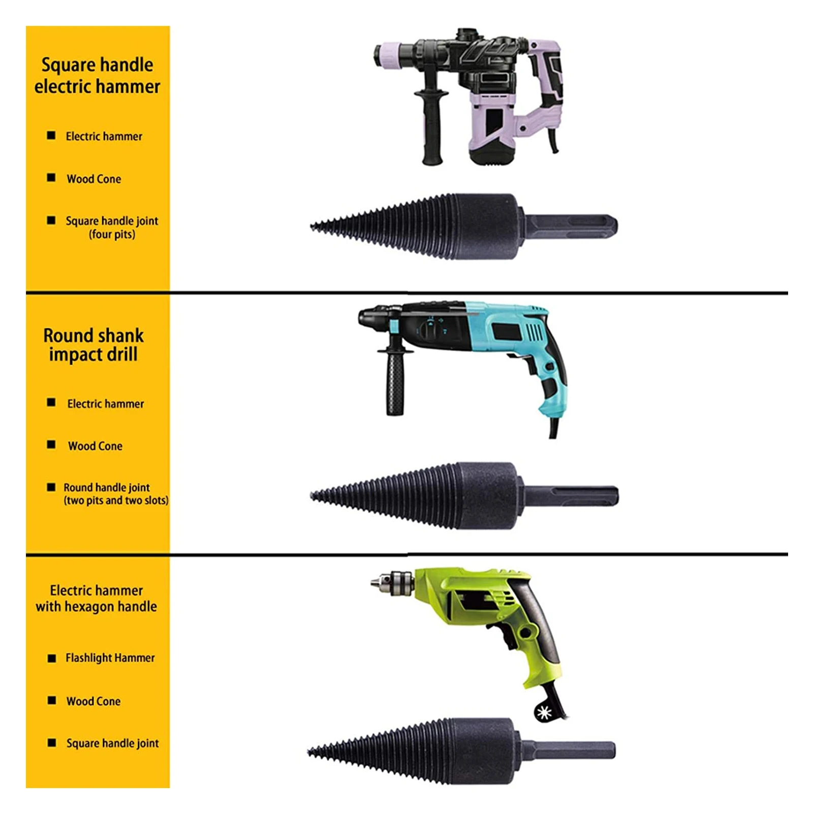 

Firewood Drill Bit with A Round Shaft Firewood Splitter Drill Bit Wood Chopper DFDS889