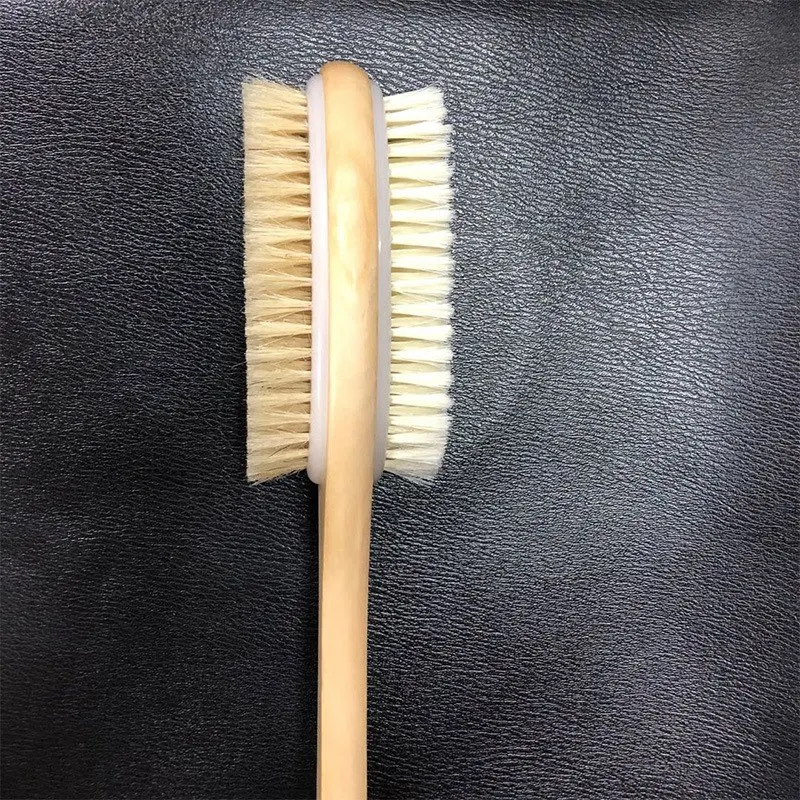 

2 Pcs Double-Sided Brush Head Shower Brush with Soft and Stiff Bristles for Exfoliating Skin and a Soft Scrub