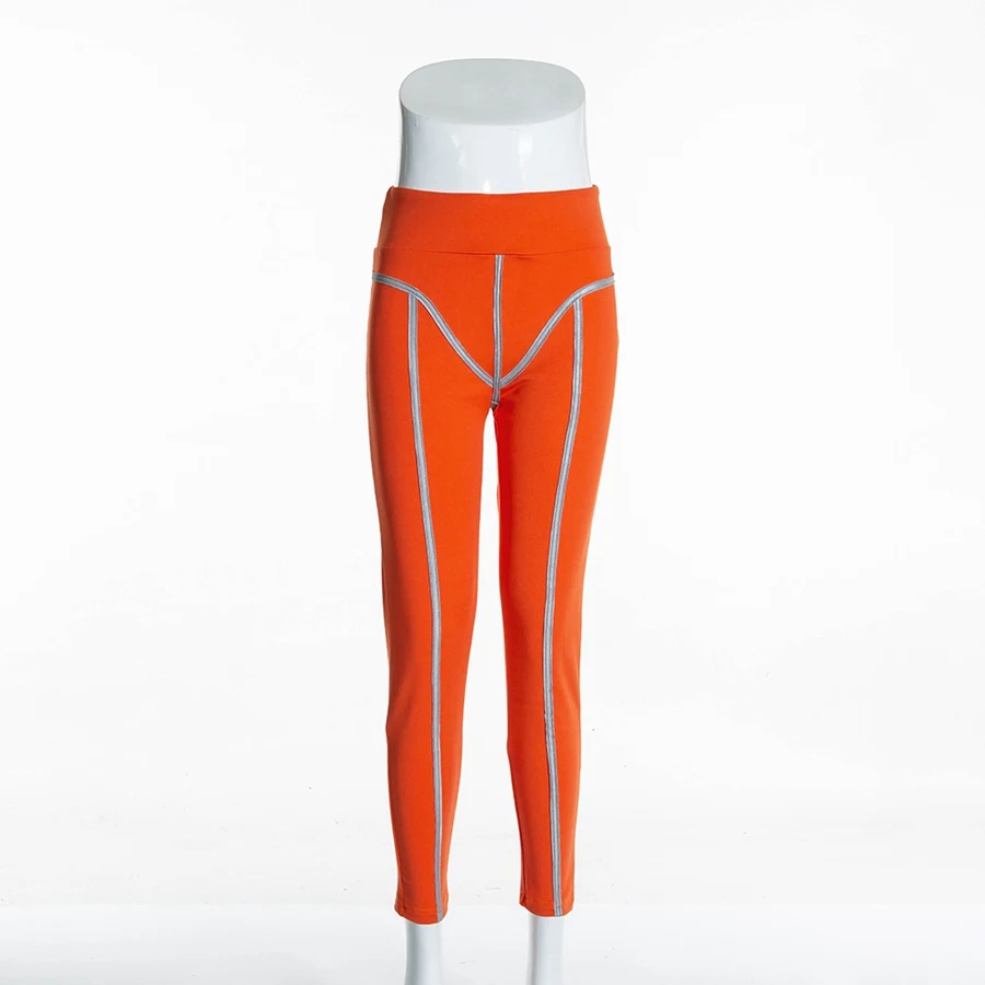 Спортивные Леггинсы со светоотражающими полосками женские леггинсы для фитнеса