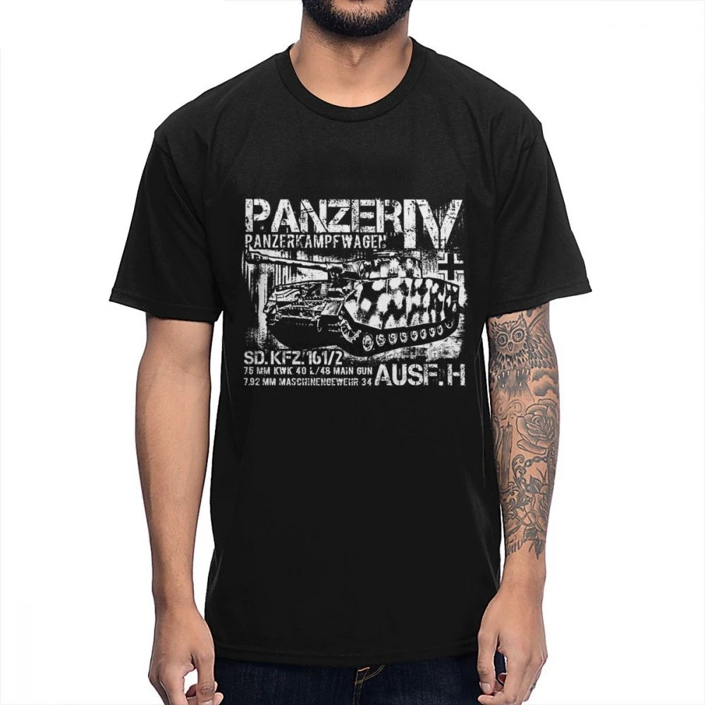

Retro German Medium Tank Panzer IV T shirt World War ii Tanks Design For Man Fashion Streetwear T-shirt