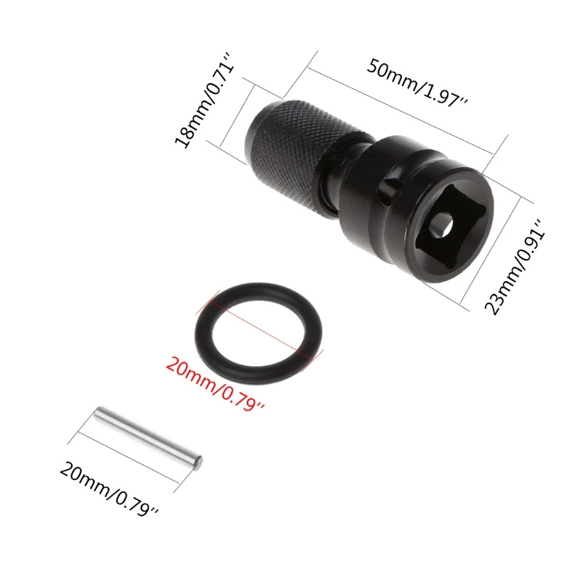 

1/2"Drive To 1/4"Hex Shank Converter Quick Release Chuck Screwdriver Bit Adapter G32C