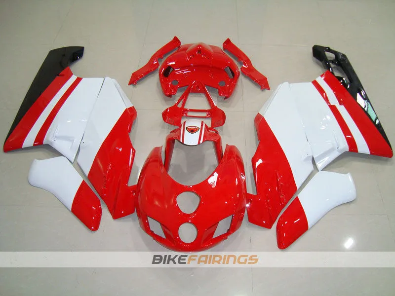 

New ABS Motorcycle whole Fairings Kit Fit for Ducati 749 999 999s 2005 2006 05 06 Bodywork set Red white glossy
