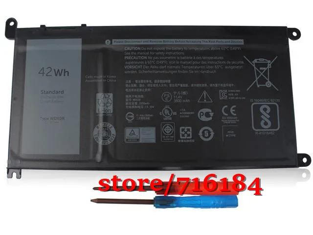 42Wh WDX0R ноутбук Батарея для DELL Inspiron 15 5568 7560 5567/13 7368 серии 13 5378 14-7460 7570 7579 7569 P58F |