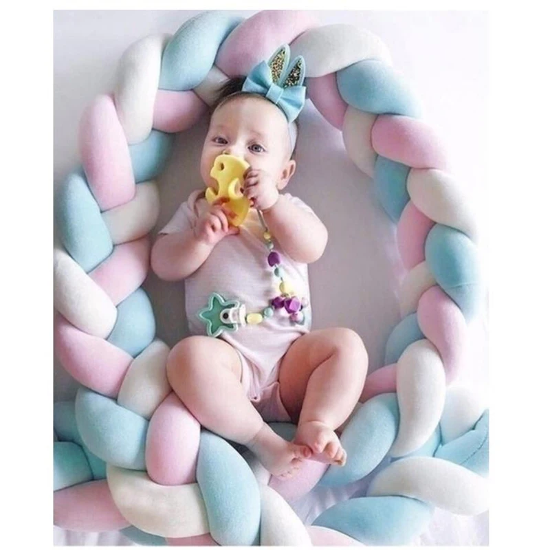 Безопасная подушка для кроватки скандинавский узел бампер новорожденных 2 м