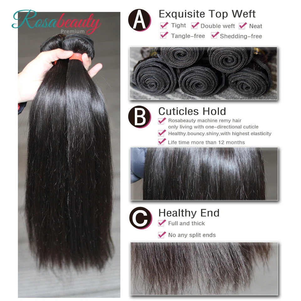 Melodie OneCut прямые волосы 8- 28 30 дюймов P бразильские Remy натуральный цвет 100%