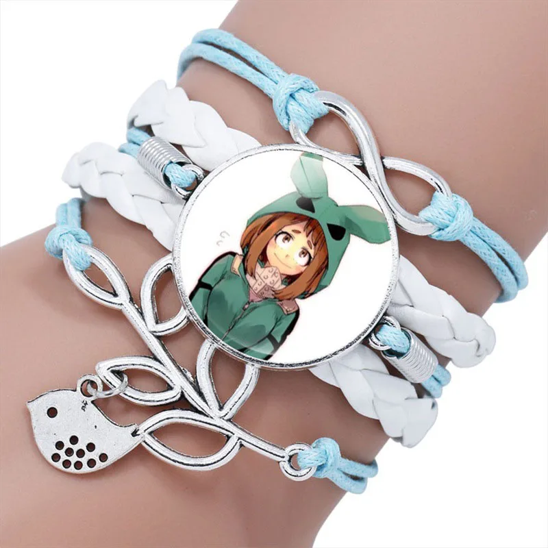 Кожаный браслет с Аниме Boku многослойный Плетеный кабошоном Моя геройская