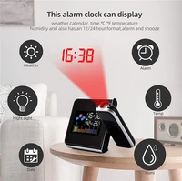creative time projector digital alarm clock weather forecast weather projection clock color screen rotating electronic clock
