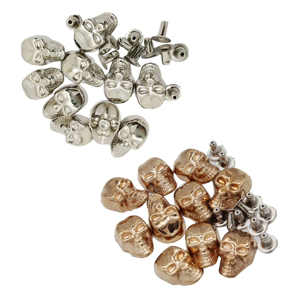 Пуговицы в стиле панк с черепами и заклепками для сумка браслетом кожаного ремня