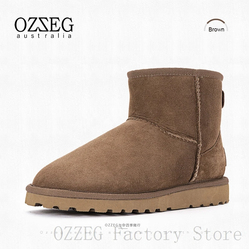 OZZEG; Роскошная брендовая Дизайнерская обувь; женские зимние ботинки на австралийском овечьем меху; ботильоны из натуральной кожи; Розовая обувь; большие размеры 44