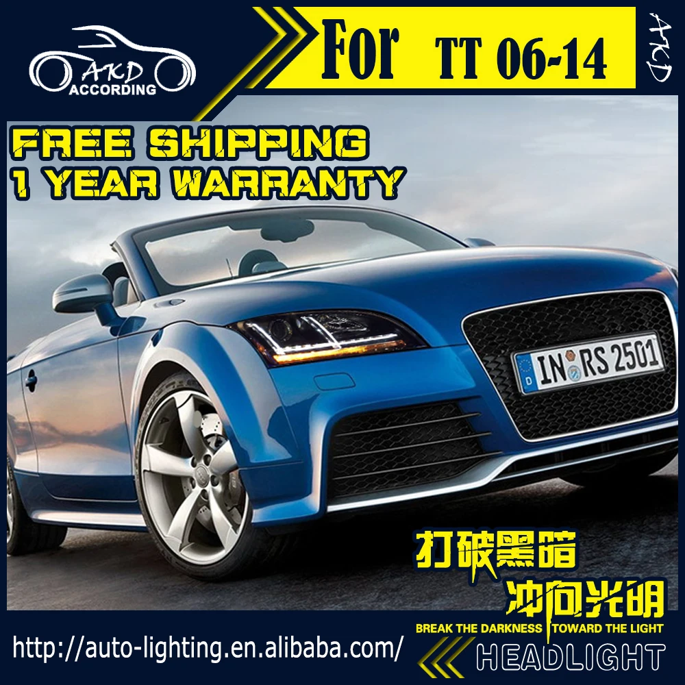 Автостайлинг AKD передняя лампа для Audi TT светодиодный ная фара 2006-2014 фсветильник s