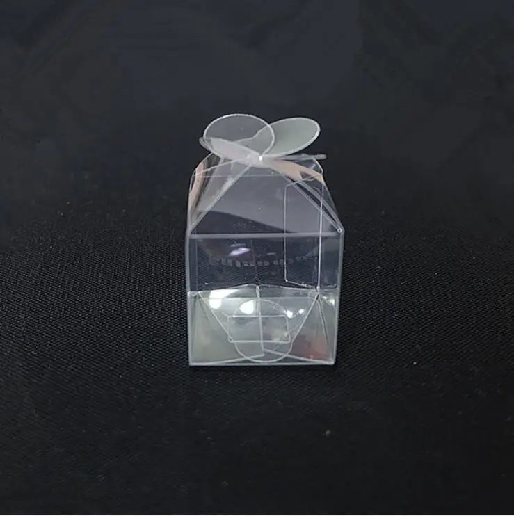 100 шт прозрачная квадратная пластмассовая коробка Подарочная для свадьбы