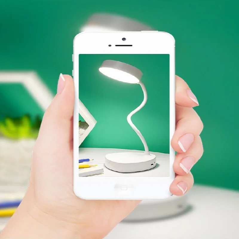 

LED Three-Speed Touch Dimming Reading Lamp USB Charging Plug-in White Warm Eye Protection Student Table Light