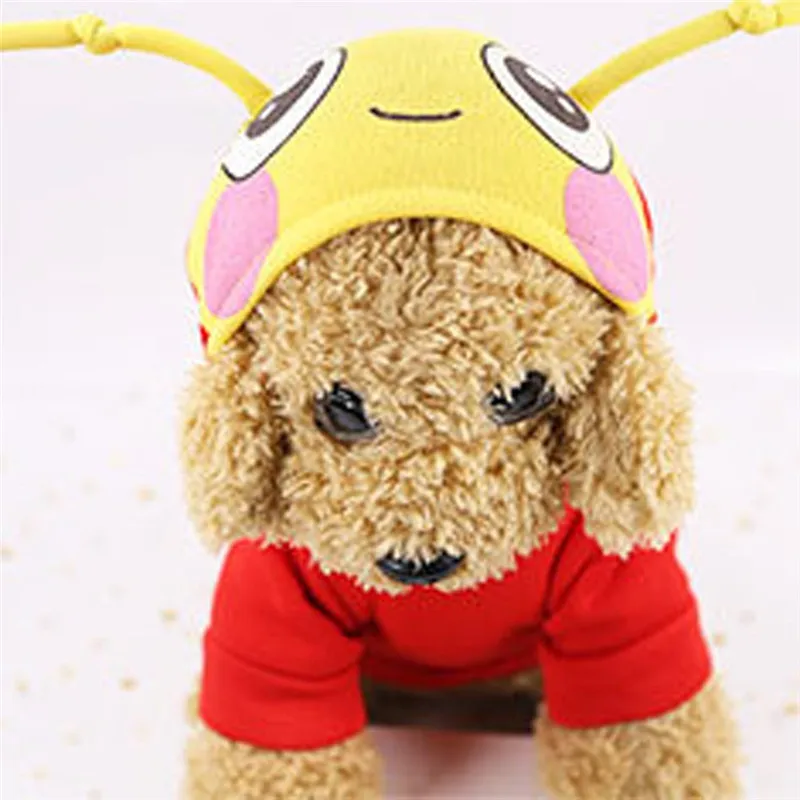 Для домашних любимцев собак Зимний принт насекомых с капюшоном одежда для