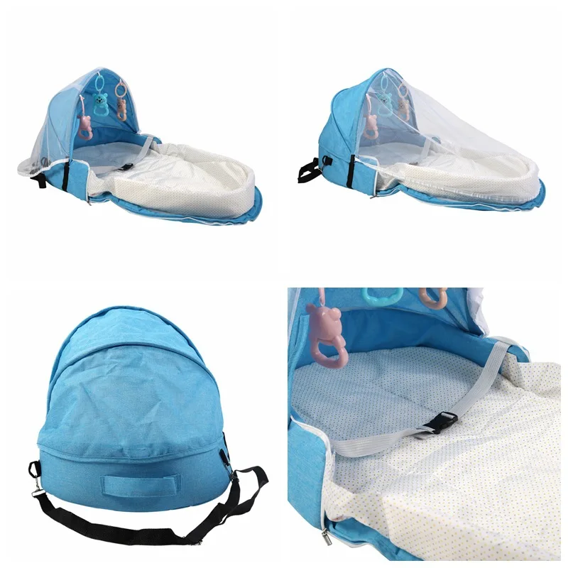 Воздухопроницаемая москитная сетка переносная детская кровать твердый бампер