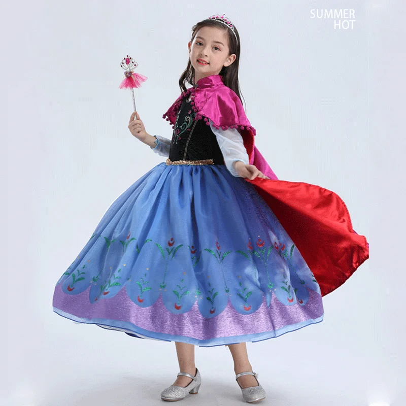 Новое платье для девочек с героями мультфильма Холодное сердце 2 зимние вечерние