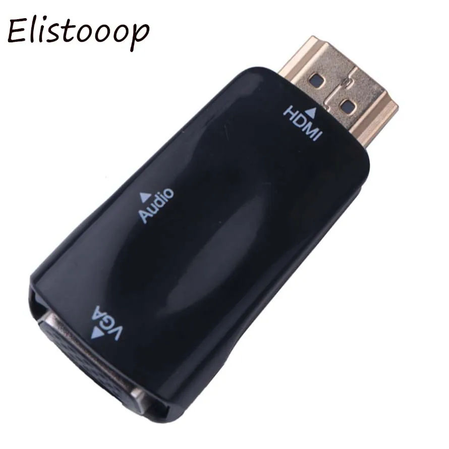 Адаптер Elistooop HDMI в VGA Аудиокабели конвертер типа Папа мама HD 1080P для ПК ноутбуков