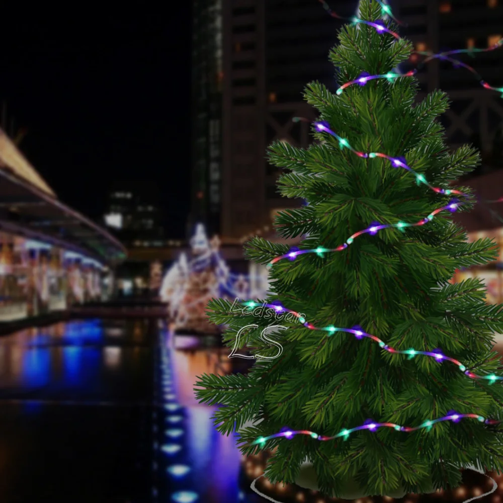 Уличная водонепроницаемая светодиодная лента на солнечной батарее 100