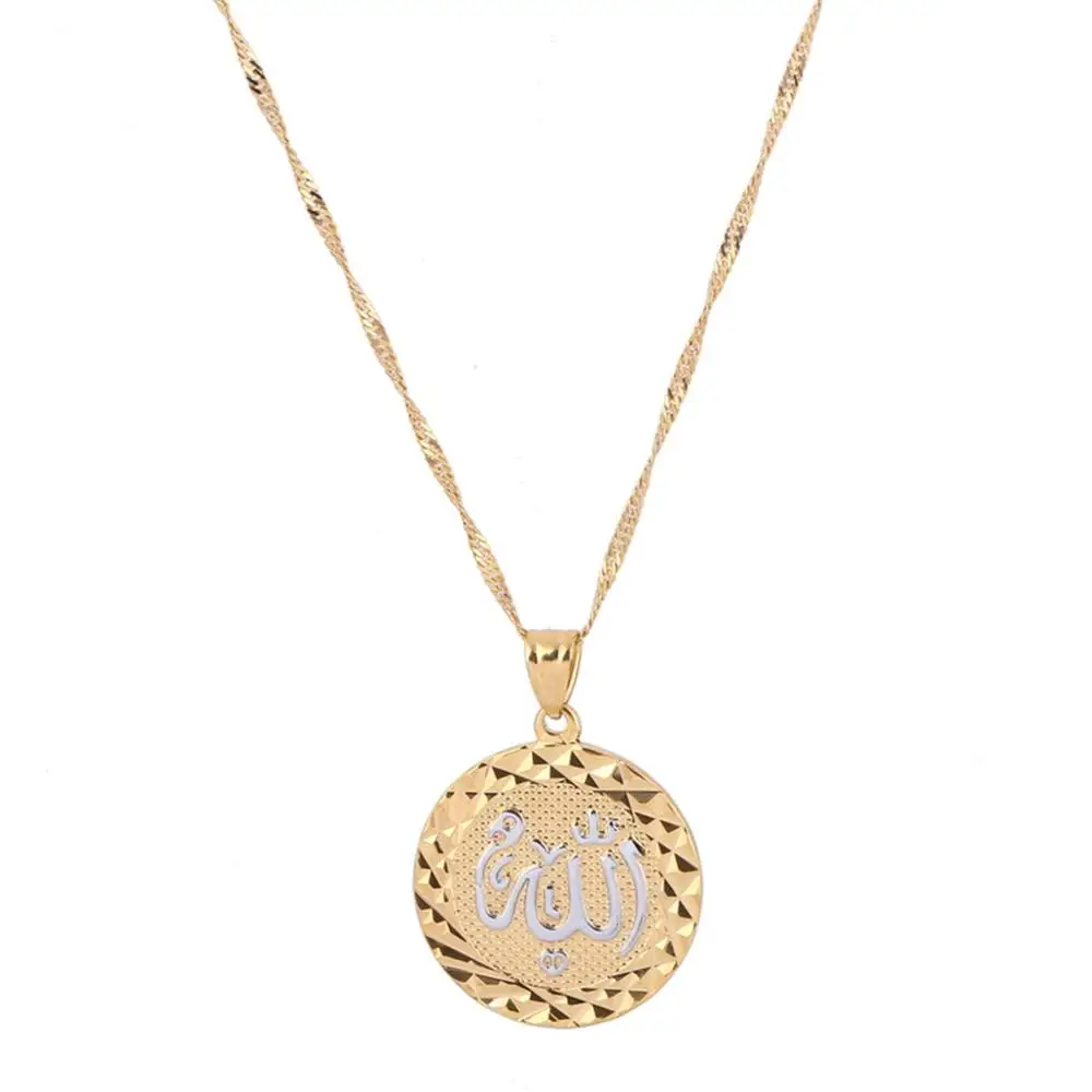 Два тона подвеска Аллах ожерелье со звеньями Круглый Модные женские туфли