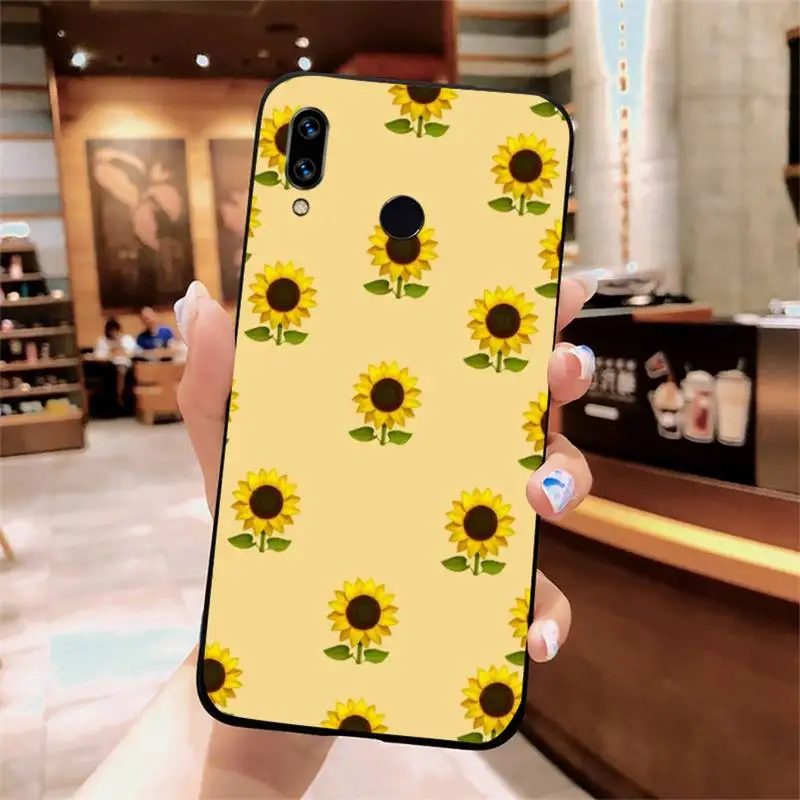 

Sun flower yellow fashion shell Phone Case For Xiaomi Redmi note 7 8 9 t k30 max3 9 s 10 pro lite
