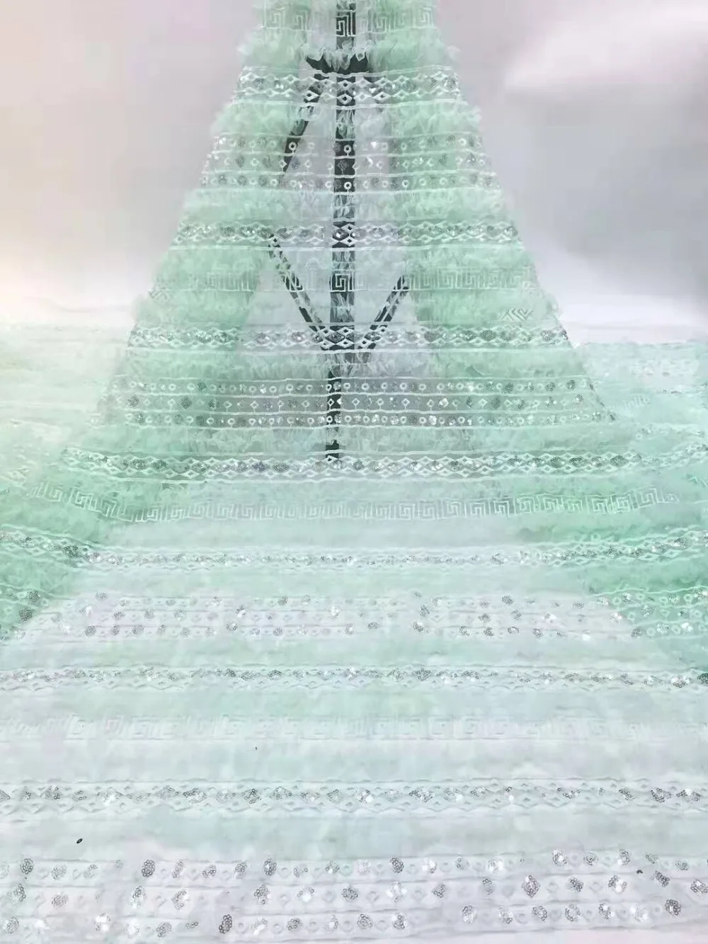 Мягкая новейшая вышитая 3d кружевная ткань белого и красного цвета, африканская кружевная ткань, высокое качество, кружевная тюль, французское кружево с 3d цветком