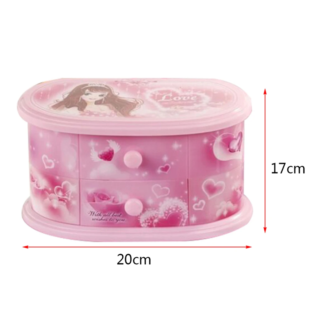 Розовый коробка для косметики и Портативный зеркало музыкальная шкатулка
