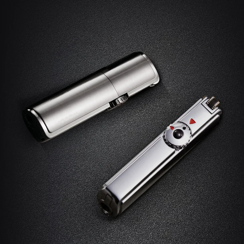 Три прямые маленькие Зажигалка для сигар moxibustion газовые зажигалки колесо для восстановления древних способов газовые зажигалки с бутаном